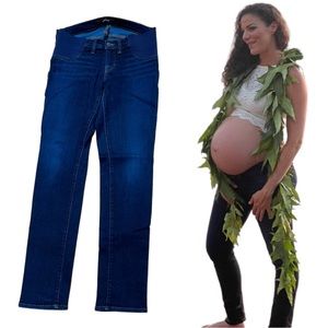 J brand dark blue wash maternity jeans, under the belly, size 29